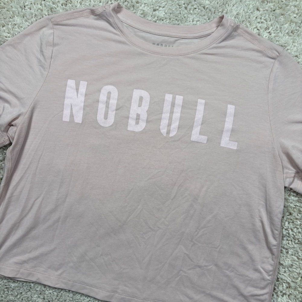 NOBULL Crop T-Shirt Women Small Pink Logo Activewear